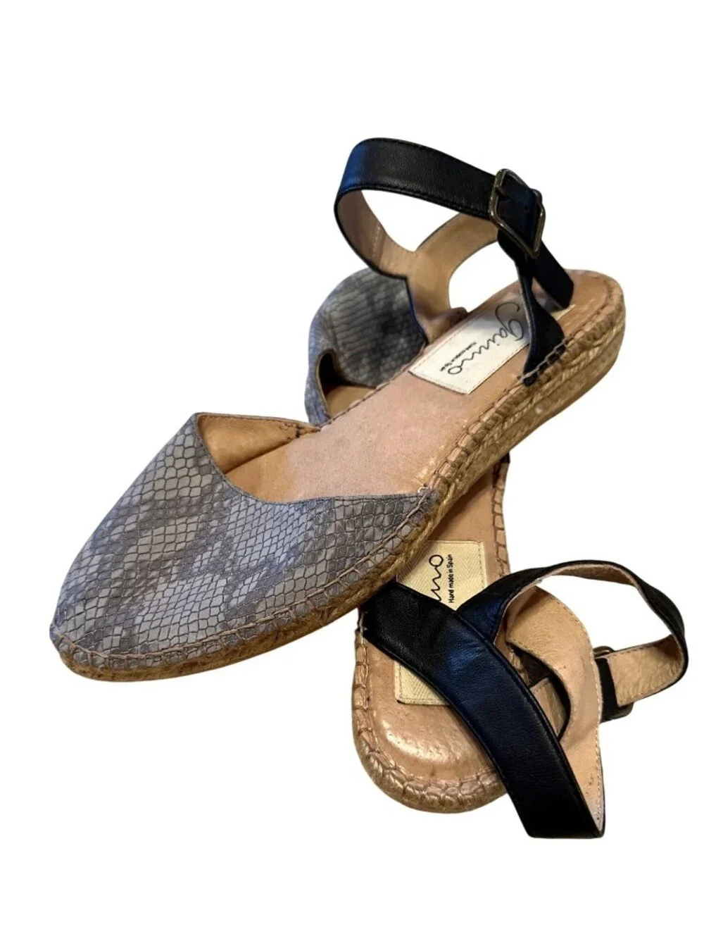 Gaimo Espadrille Sandals Python Print Handmade in Spain Leather Sandals Size 39
